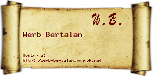 Werb Bertalan névjegykártya