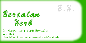 bertalan werb business card